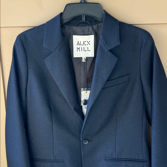 Alex Mill New w Tag XS Soho Wool Blend Blazer in Dark Navy - Picture 2 of 11